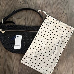 Clare V. Grande Fanny Black Rattan with Dust Bag